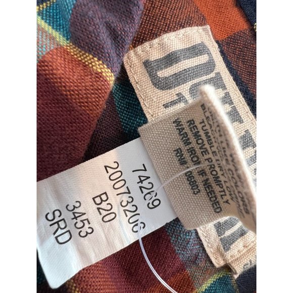 Duluth Trading Company long sleeve button front shirt Large Slim Fit brown plaid - Picture 5 of 10